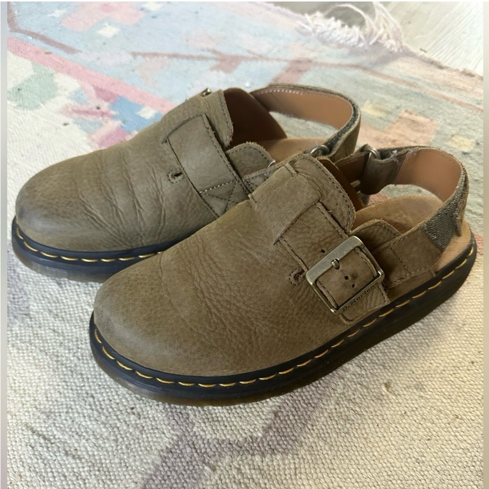 Dr. Martens Women's Jorge Ii Mule Muted Olive Sling back Clogs Size EU 38 / US 7